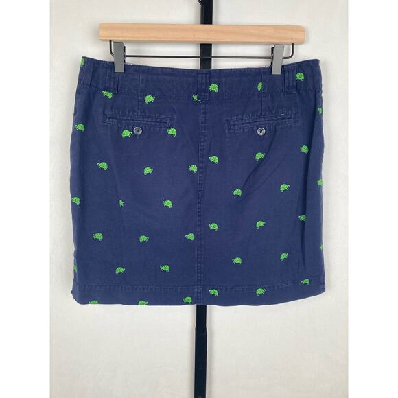 Lilly Pulitzer Embroidered Turtle Mini Skirt Size 8 Navy Preppy Pockets Cotton - Picture 4 of 9